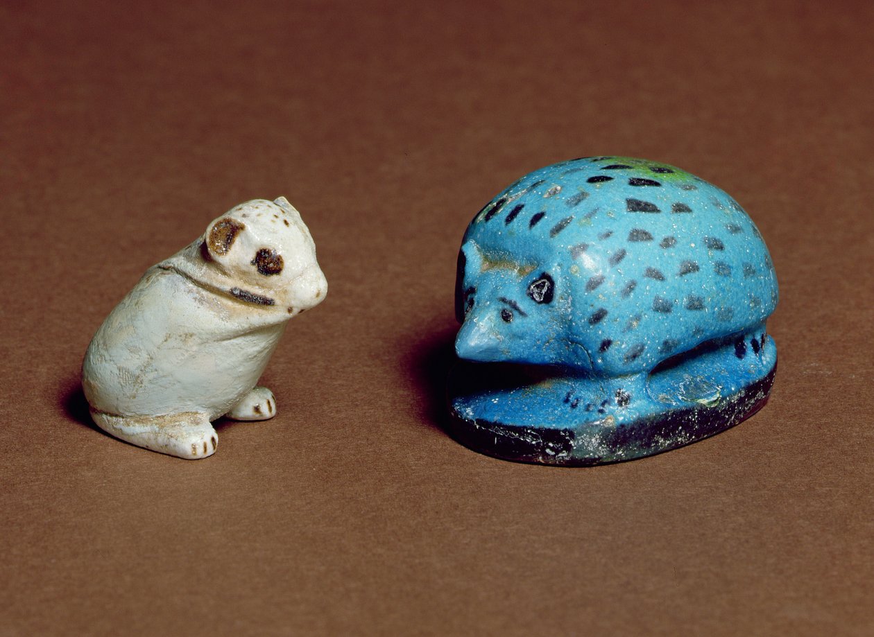Igelkott och jerboa, från Beni Hasan och Heliopolis, 12-13:e dynastin, ca 1963-1648 f.Kr. (fajans) av Middle Kingdom Egyptian