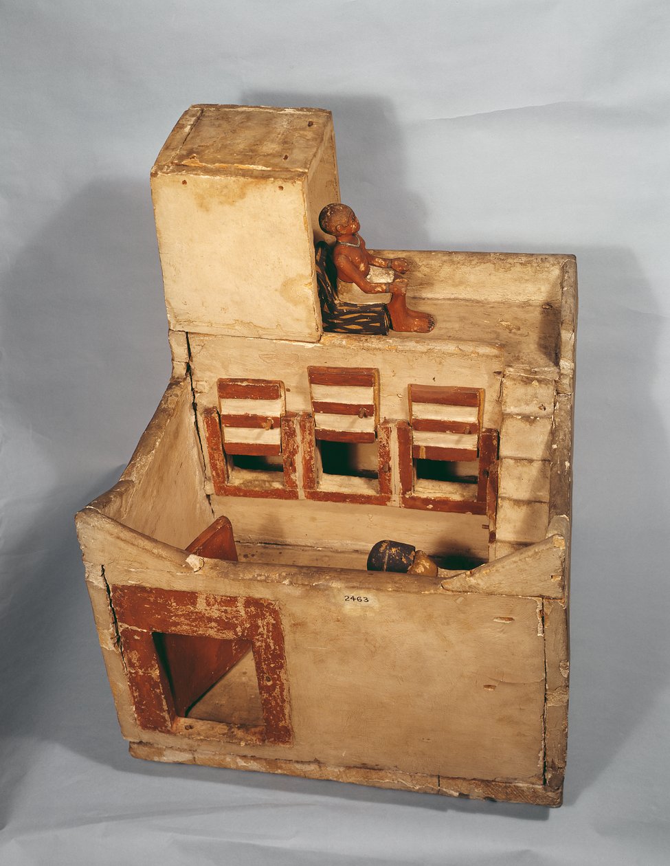 Trämodell av ett spannmålsmagasin med figurer, c.2000-1800 f.Kr. (trä) av Middle Kingdom Egyptian