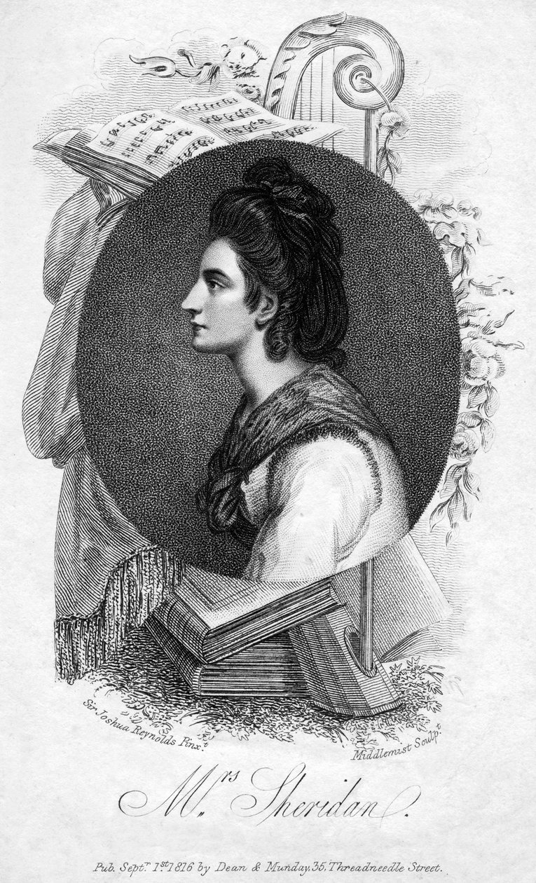 Elizabeth Ann Sheridan, engelsk sångerska från 1700-talet, 1816. av Middlemist