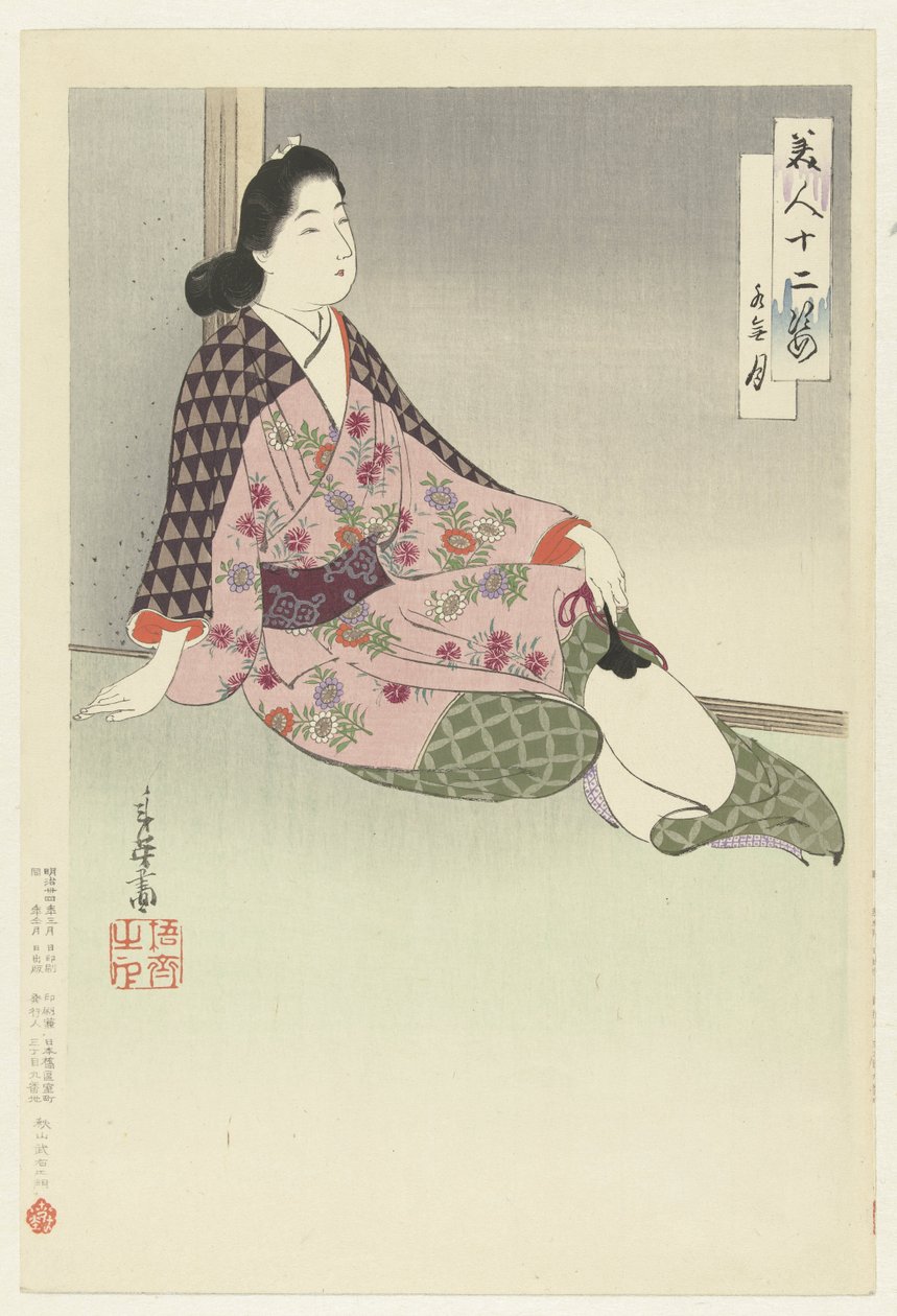 Den sjätte månaden Minazuki (titel på objekt) Tolv skönheter (serietitel) Bijin junishi (serietitel på objekt) av Migita Toshihide