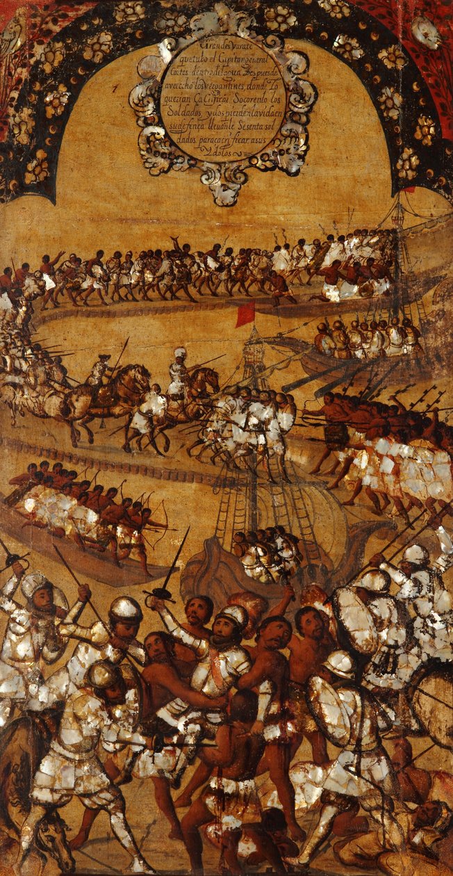 Erövringen av Mexiko. Tabell XXI av Miguel Gonzales
