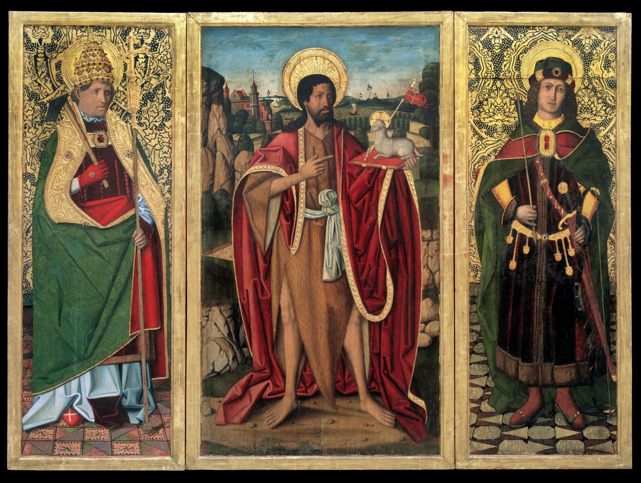 Saint John the Baptist, Saint Fabian and Saint Sebastian av Miguel Ximénez