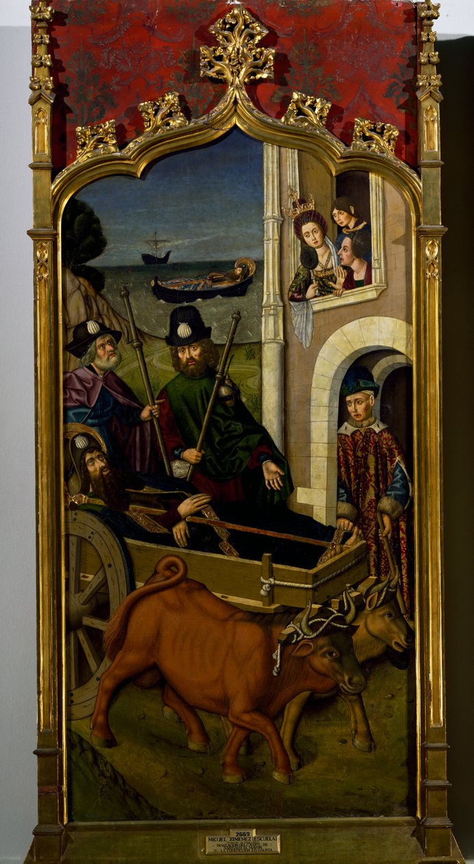 St James kropp anländer till Galicien av Miguel (school of) Ximenez