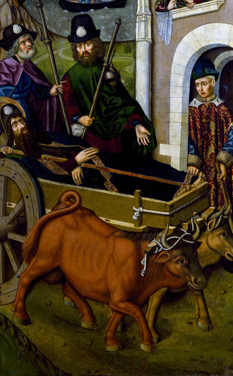 St James kropp anländer till Galicien, detalj 2581033 av Miguel (school of) Ximenez