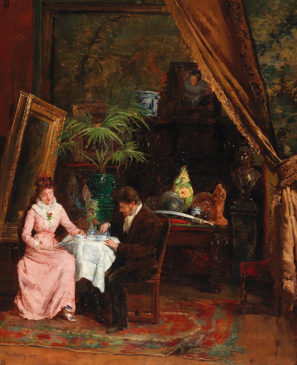 Salon Interior av Mihály Munkácsy