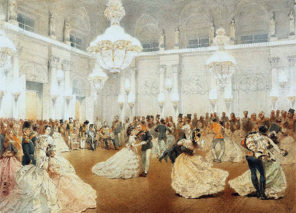 Bal i vinterpalatsets konserthus under det officiella besöket av Nasir al-Din Shah i maj av Mihaly von Zichy