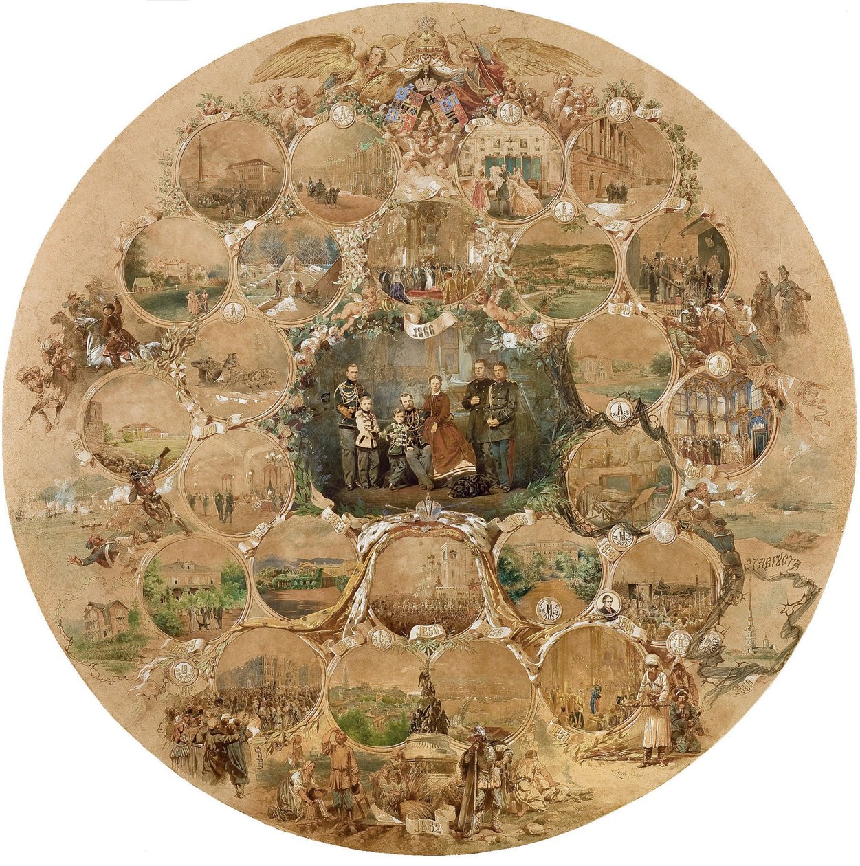 Komposition till firandet av kejsar Alexander II:s silverbröllop, 1866 av Mihaly von Zichy