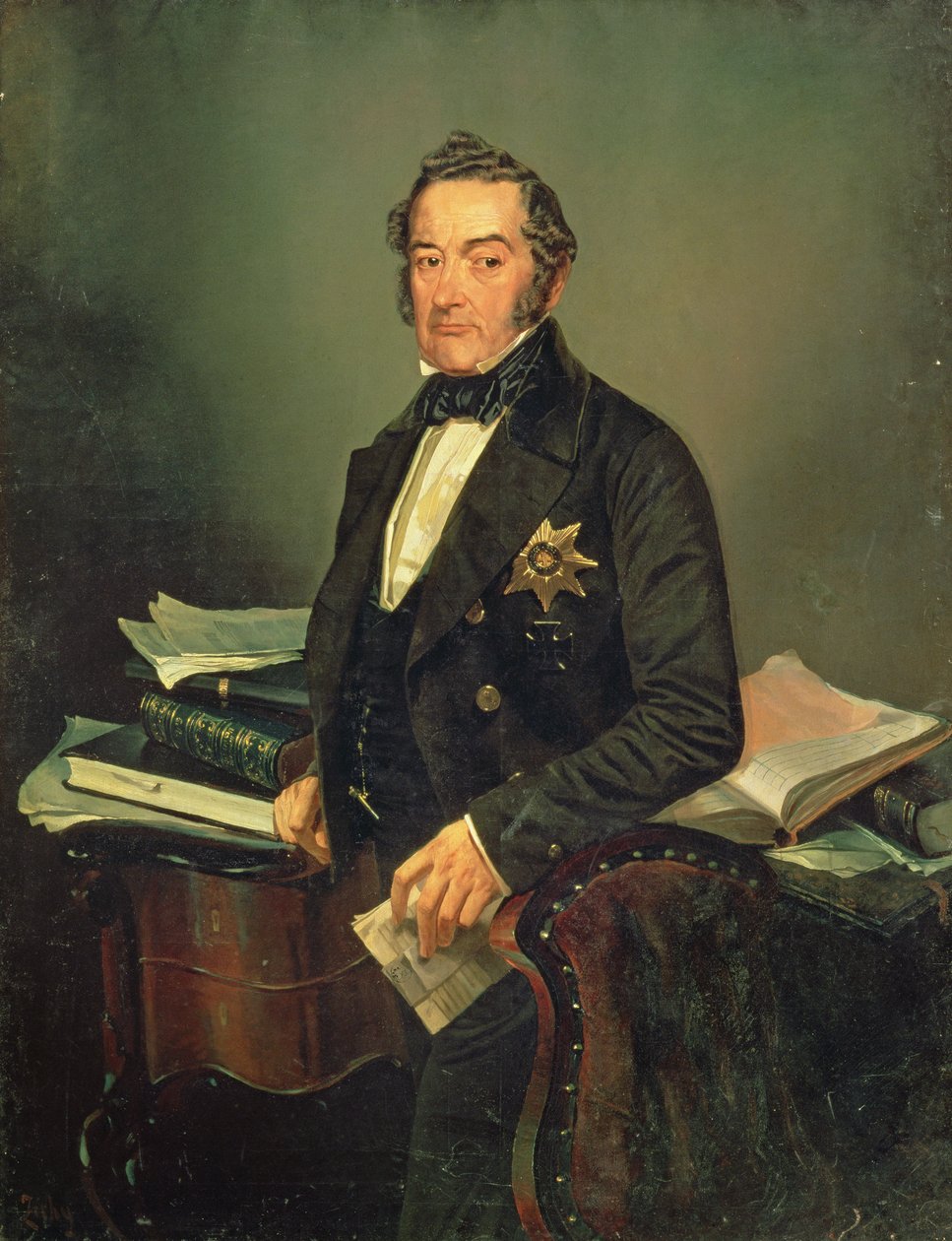 Porträtt av senator Ivan Tolstoy (1792-1854) (olja på duk) av Mihaly von Zichy