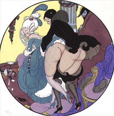 Lärare överfaller sin elev, skylt 26 från The Pleasures of Eros, pub. 1901 i Leipzig (heliogravyr) av Mihaly von Zichy