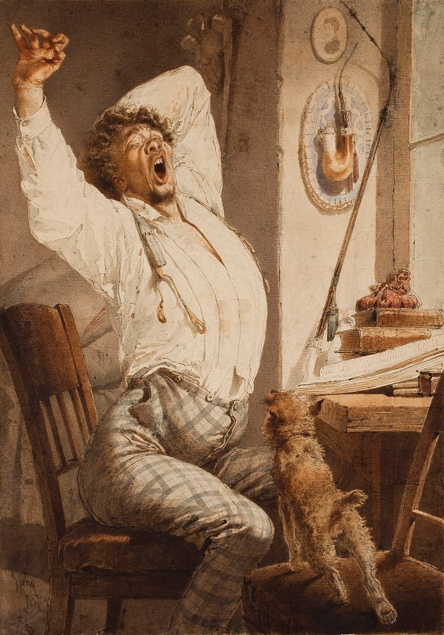 Young man (Morning) av Mihaly von Zichy