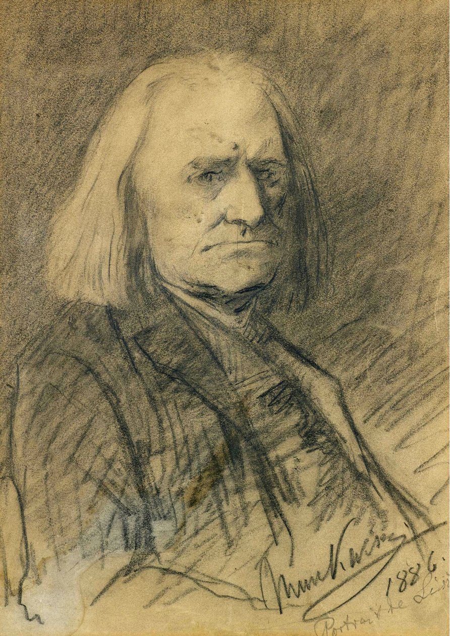 Porträtt av Franz Liszt (1811-1886) av Munkacsy, Mihaly (1844-1900) av Mihály Munkácsy