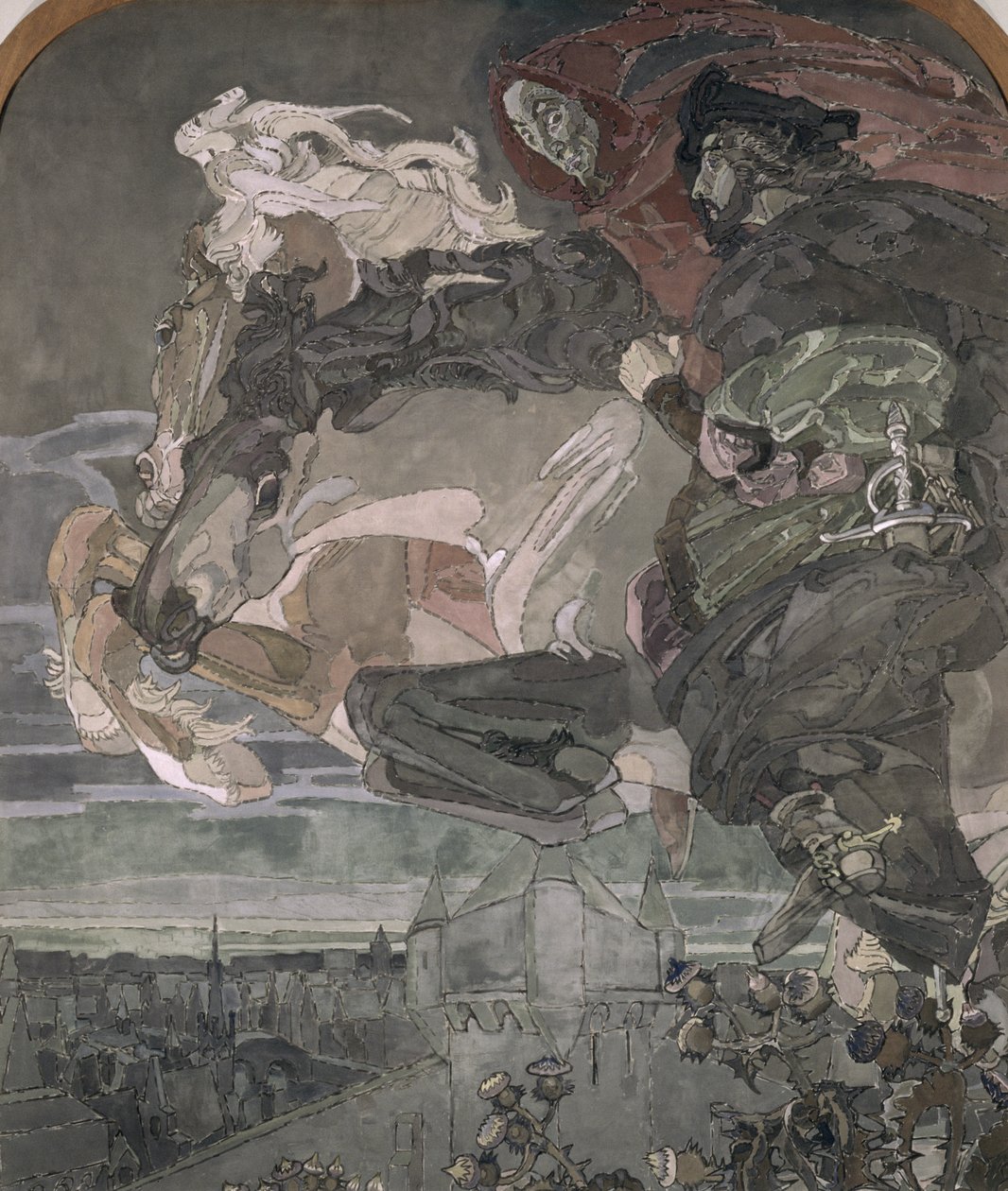 Fausts och Mefistofeles flykt, 1896 av Mikhail Aleksandrovich Vrubel