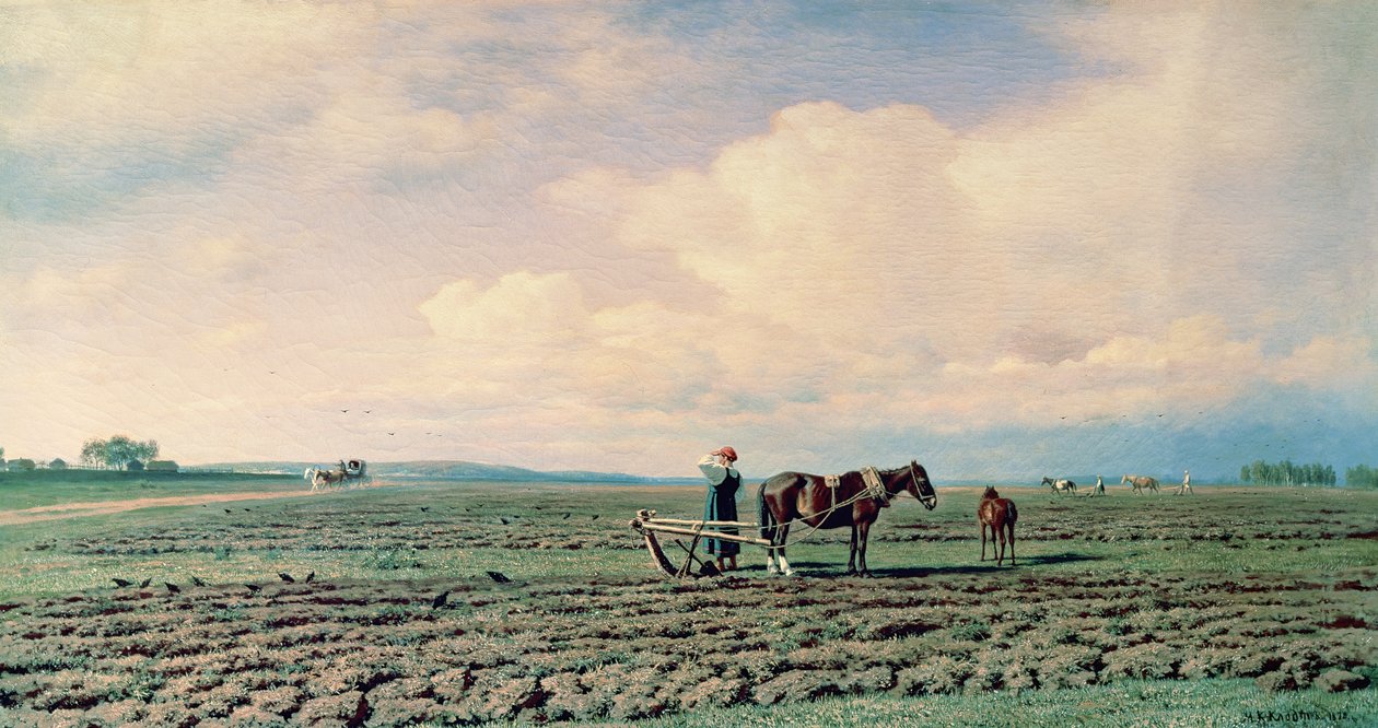 På fältet, 1872 av Mikhail Konstantinovich Klodt