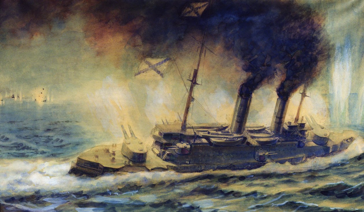 Slaget vid Rigabukten, augusti 1915, 1940 av Mikhail Mikhailovich Semyonov