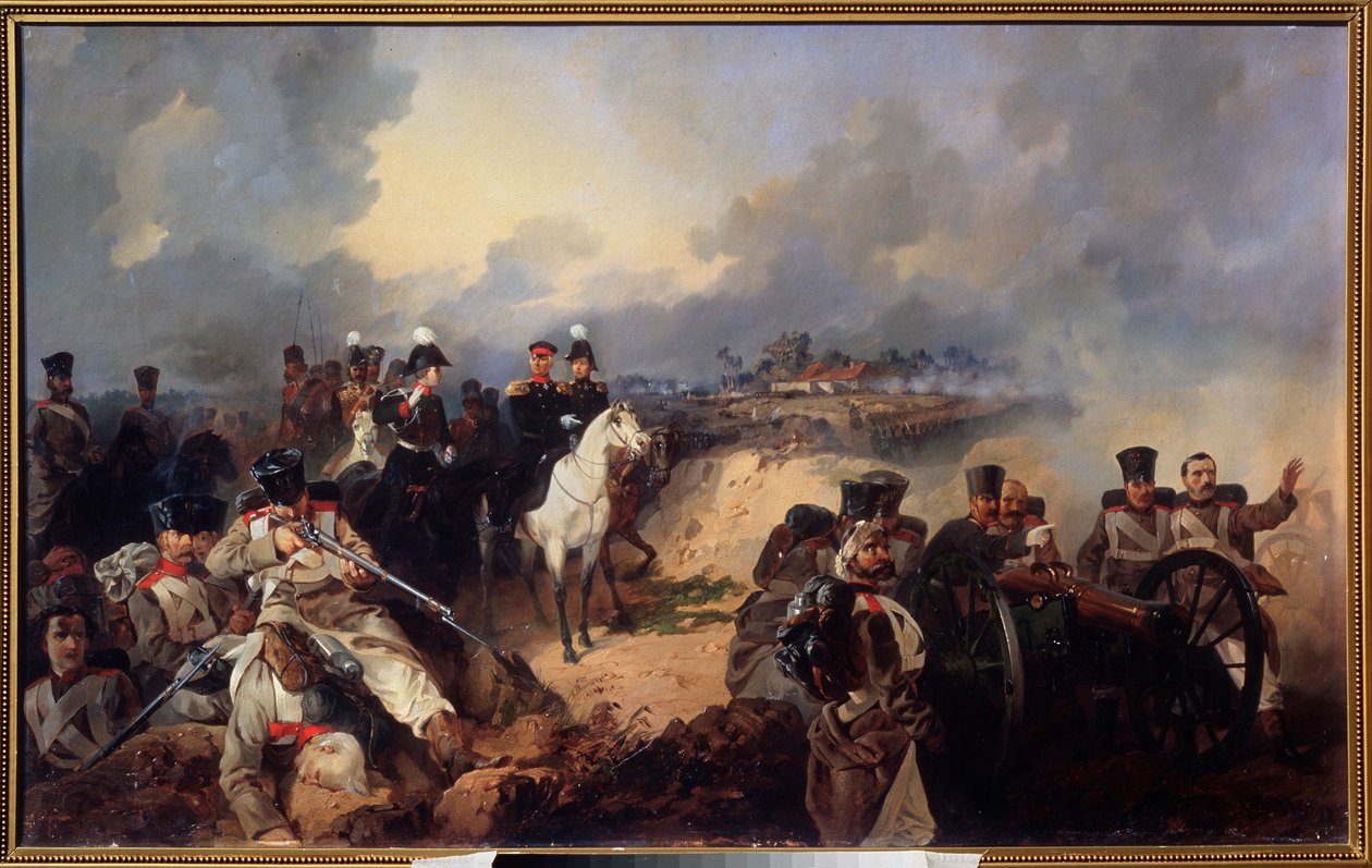 Slaget vid Montmirail, 11 februari 1814 av Mikhail Osipovich Mikeshin