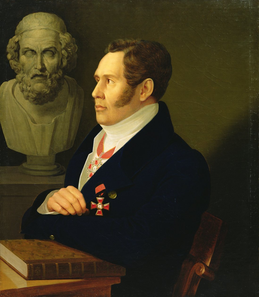 Portræt af Nikolay Gnedich, 1839 swed av Mikhail Prokopyevich Vishnevitsky