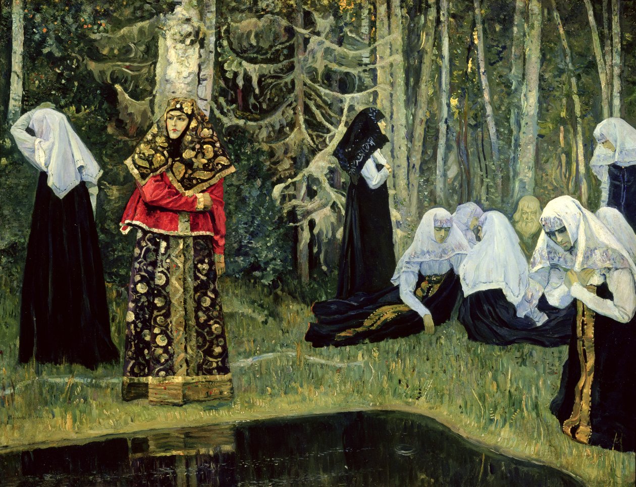 Legenden om den osynliga staden Kitezh 1917-22 av Mikhail Vasilievich Nesterov