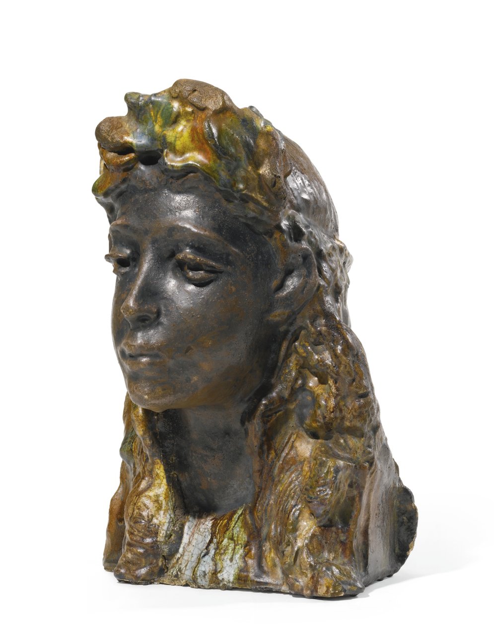 Flicka med krans, 1898-1900 av Mikhail Aleksandrovich Vrubel