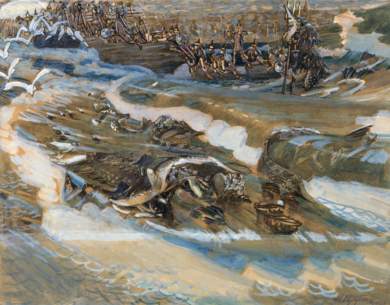 Illustration till sagan om tsaren Saltan av A. Pushkin, 1901 av Mikhail Aleksandrovich Vrubel