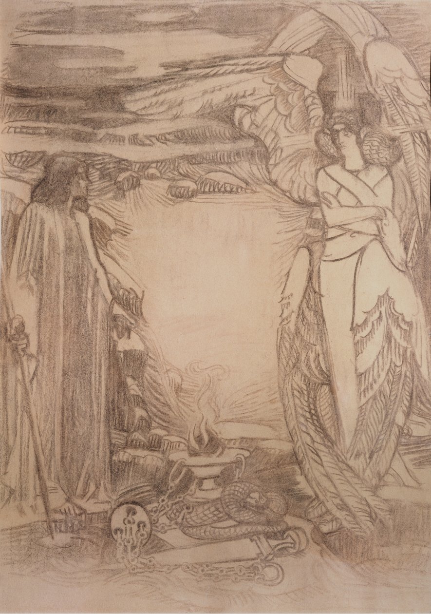 Illustration till dikten Profeten av A. Pushkin, 1905 av Mikhail Aleksandrovich Vrubel