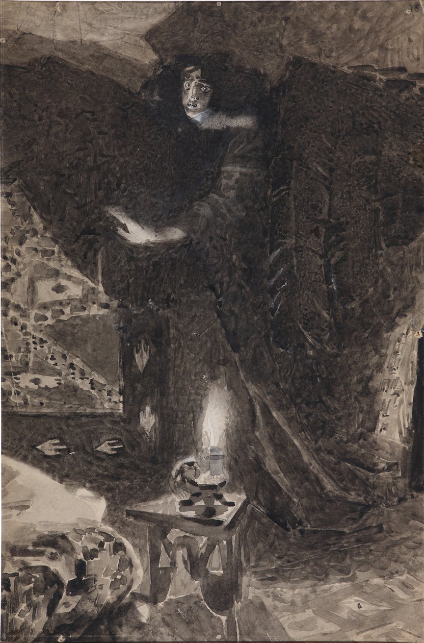 Illustration till dikten Demonen av Mikhail Lermontov, 1890-1900 av Mikhail Aleksandrovich Vrubel