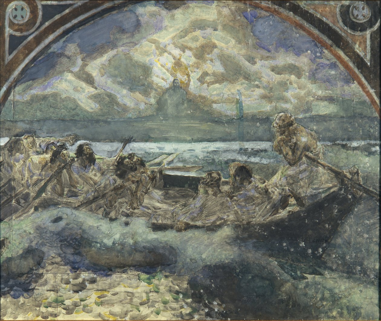 Jesus går på vattnet, 1890 av Mikhail Aleksandrovich Vrubel