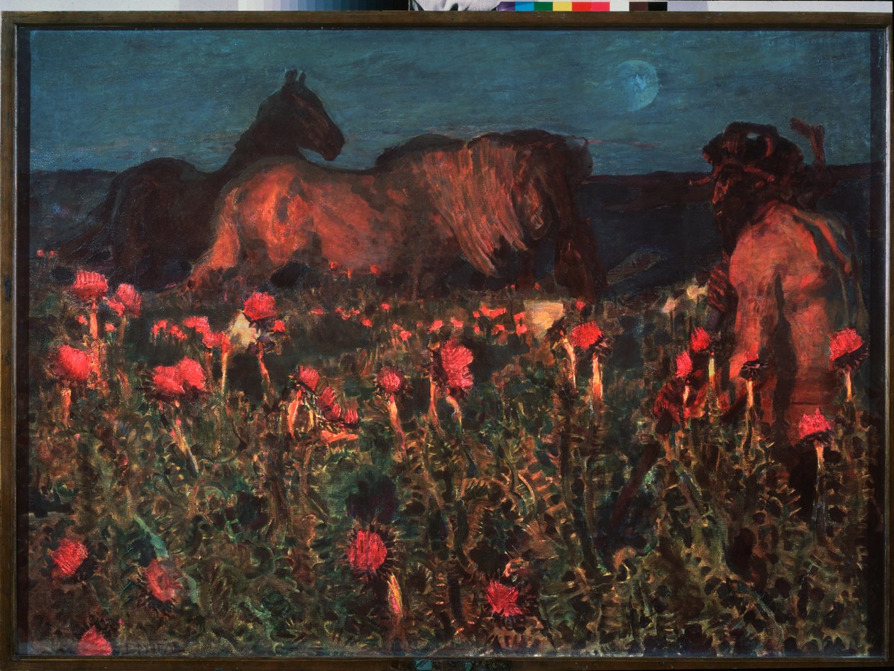 Night is Coming - Målning av Mikhail Alexandrovich Vrubel (Vrubel) (1856-1910), olja på duk av Mikhail Aleksandrovich Vrubel