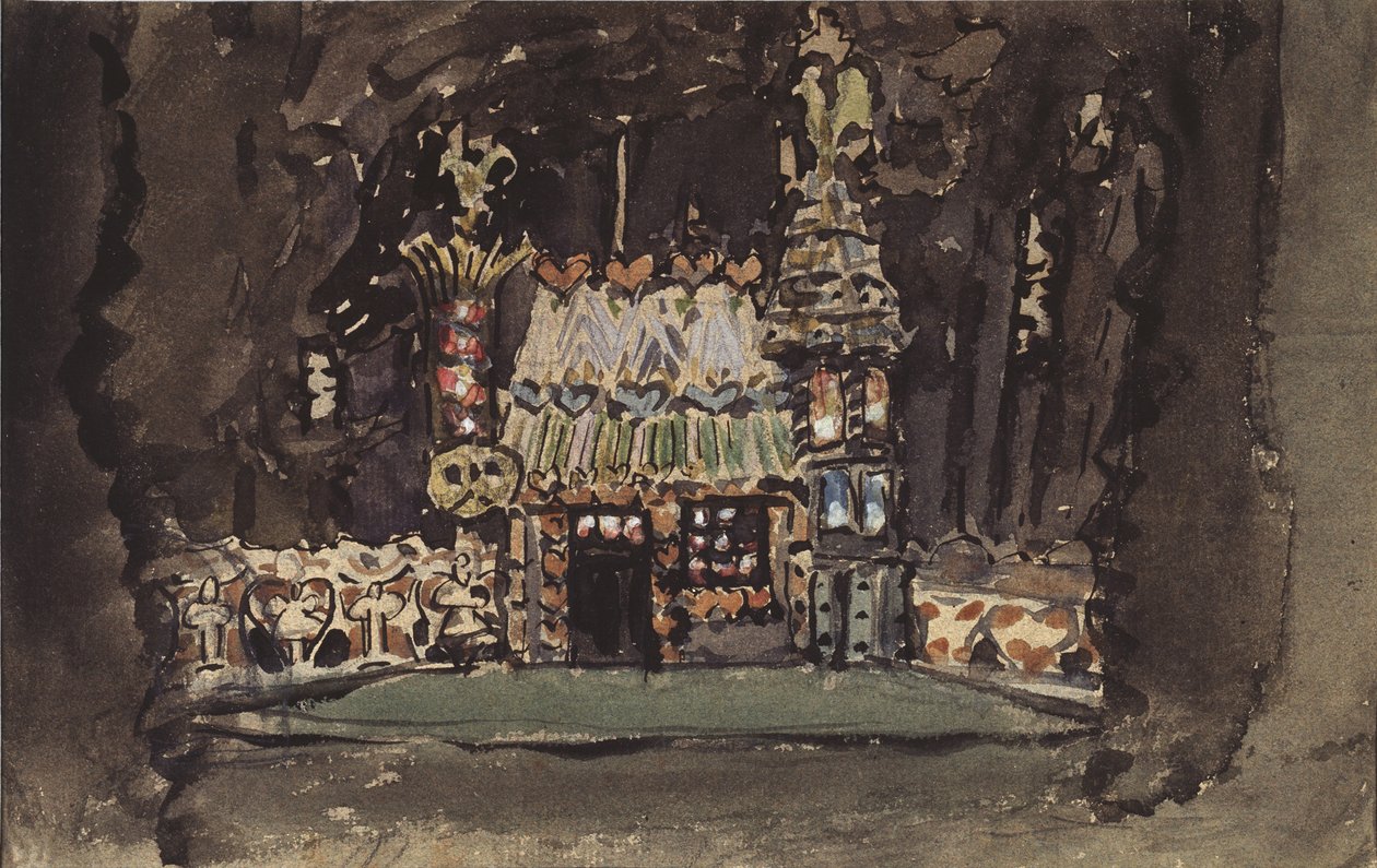 Scenografi för operan Hansel und Gretel av E. Humperdinck, 1895 av Mikhail Aleksandrovich Vrubel