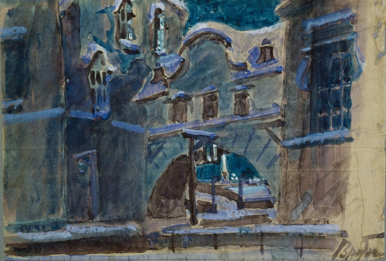 Scenografi för operan The Queen of Spades av P. Tchaikovsky, 1901 av Mikhail Aleksandrovich Vrubel