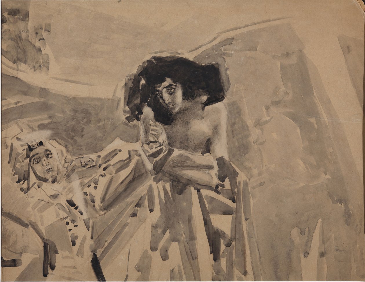 Tamaras dans. Illustration till dikten Demonen av Mikhail Lermontov, 1890-1891 av Mikhail Aleksandrovich Vrubel