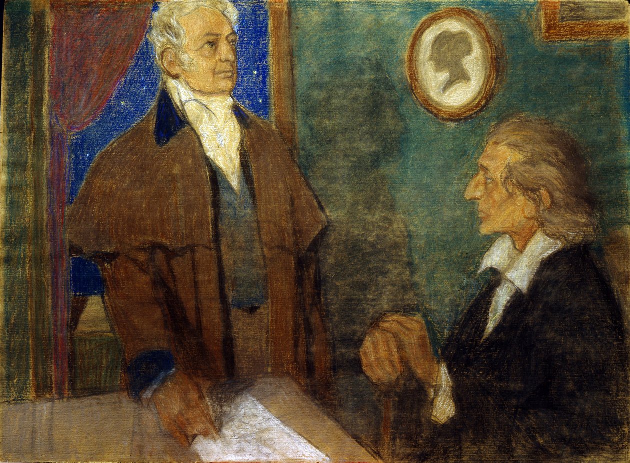 J. W. von Goethe och F. Schiller i Weimar) av Mikhail Dmitrievich Ezuchevsky