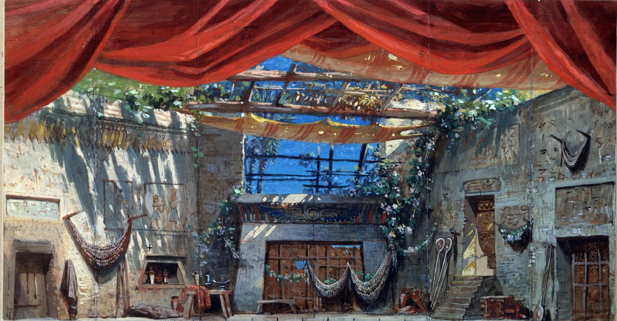 Scenografi till baletten ""Ondine ou la Naiade"" av Jules Perrot till musik komponerad av Cesare Pugni. Gouache-illustration av Mikhail Ilyich Bocharov (1831-1895) 1874 State Central A. Bakhrushin Theatre Museum, Moskva av Mikhail Ilyich Bocharov