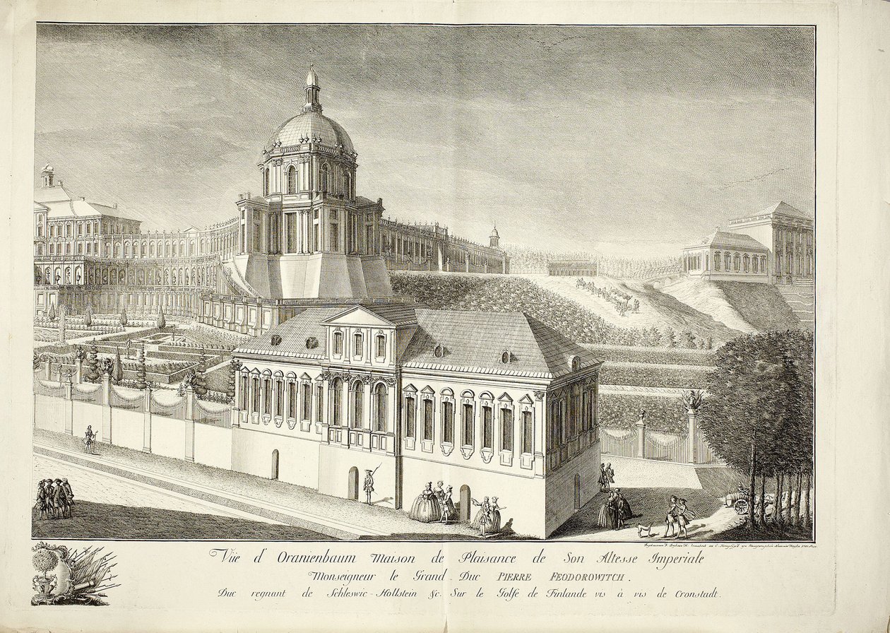 Utsikt över Grand Oranienbaum Palace av Mikhail Ivanovich Makhaev