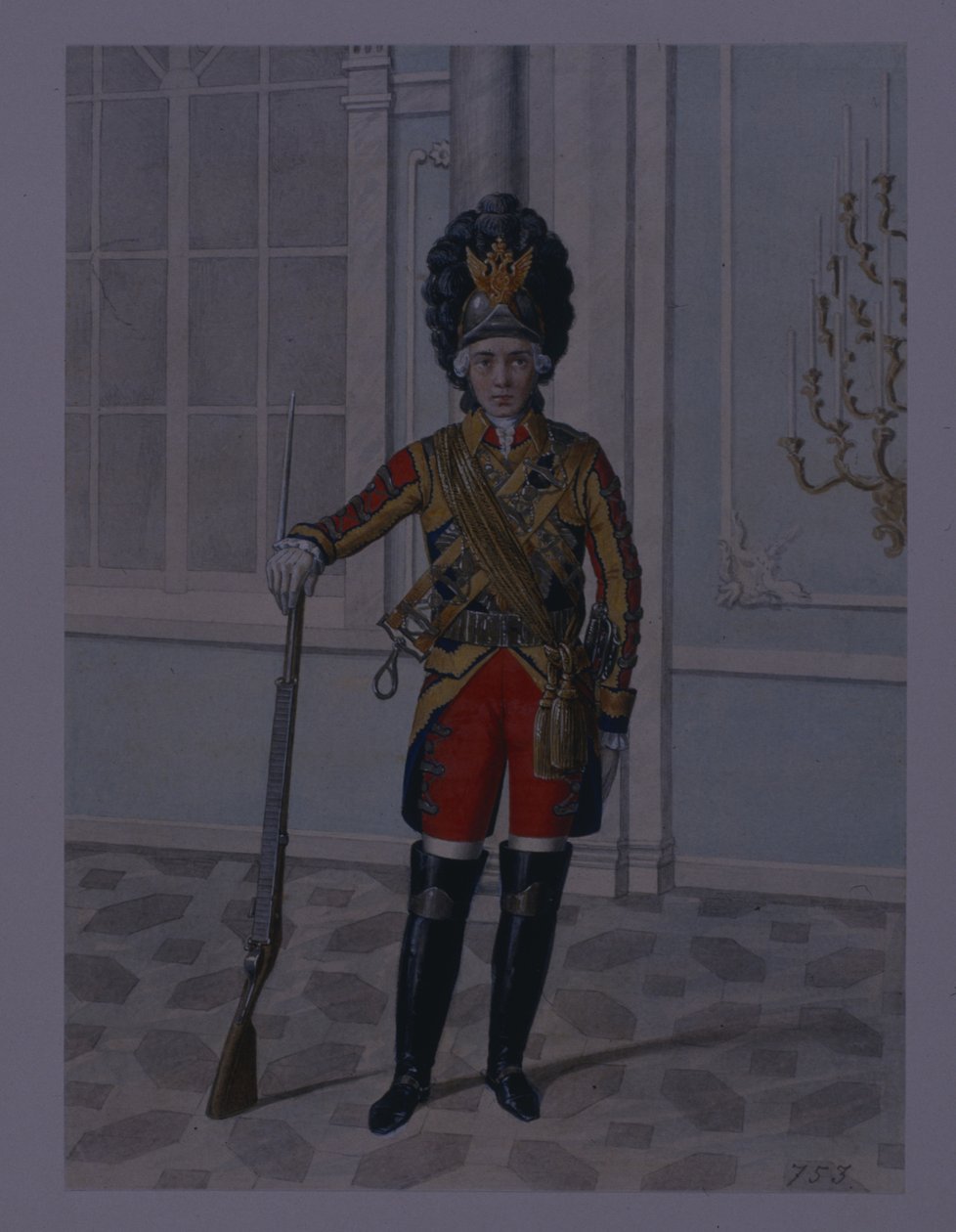 Officer vid livgardets kavalleriregemente 1764-1796, början av 1840-talet av Mikhail Ivanovich Terebenev