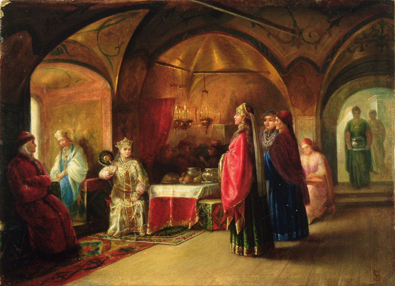 Tsarevnas hus (olja på kartong) av Mikhail Petrovich Klodt