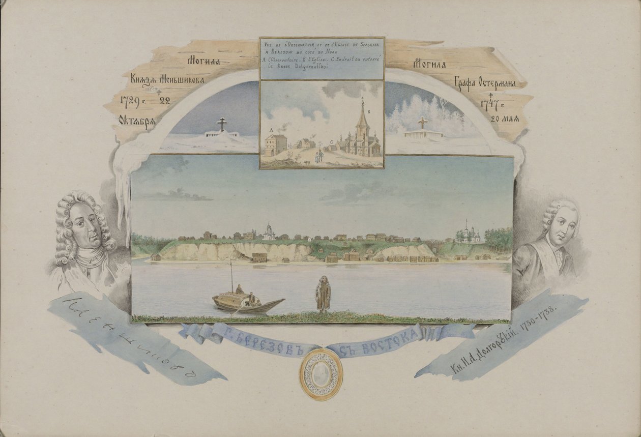 Utsikt över Berezov, 1862. av Mikhail Stepanovich Znamensky