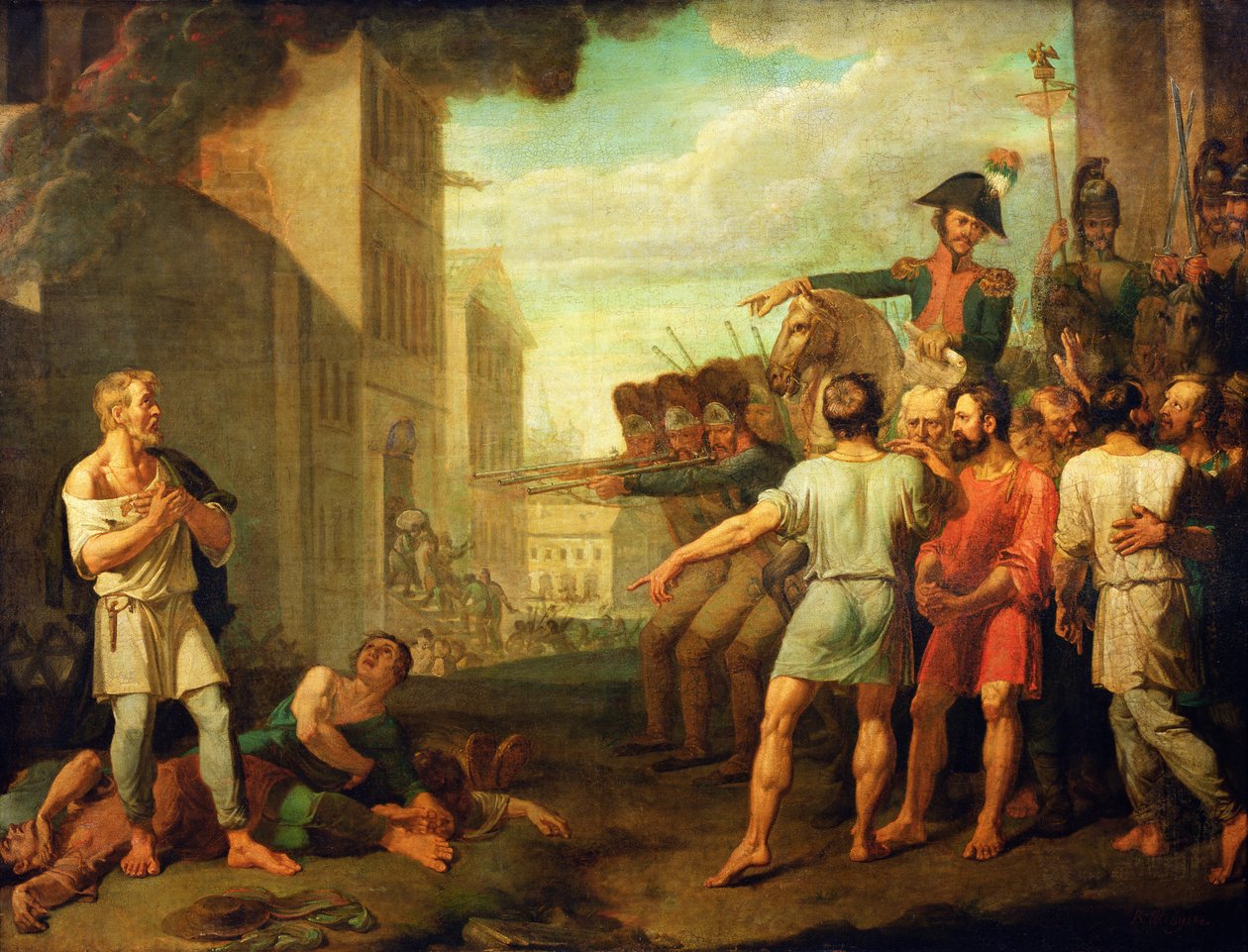 Franska soldaters avrättning av ryssarna 1812 av Mikhail Tikhonov