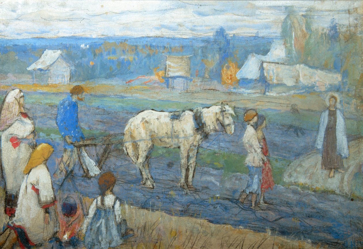På fältet, 1911 av Mikhail Vasilievich Nesterov