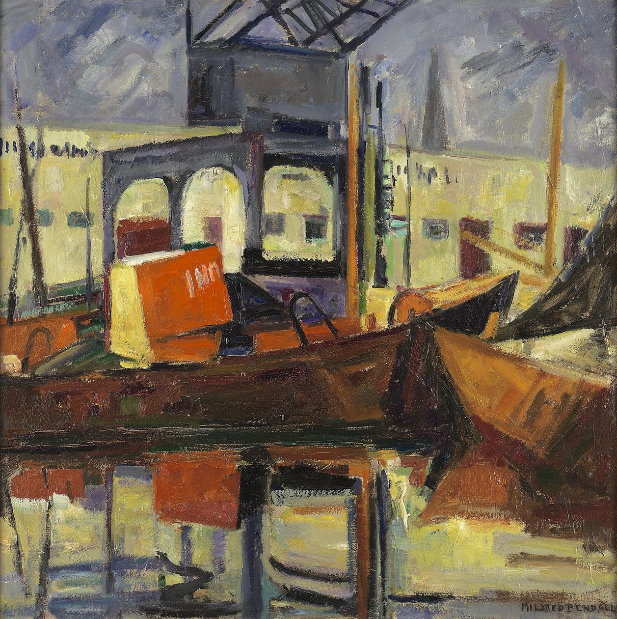 Hamnen i Bordeaux, ca 1945 av Mildred Bendall