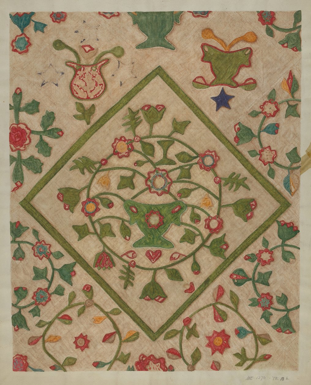 Quilt lampett av Mildred E. Bent