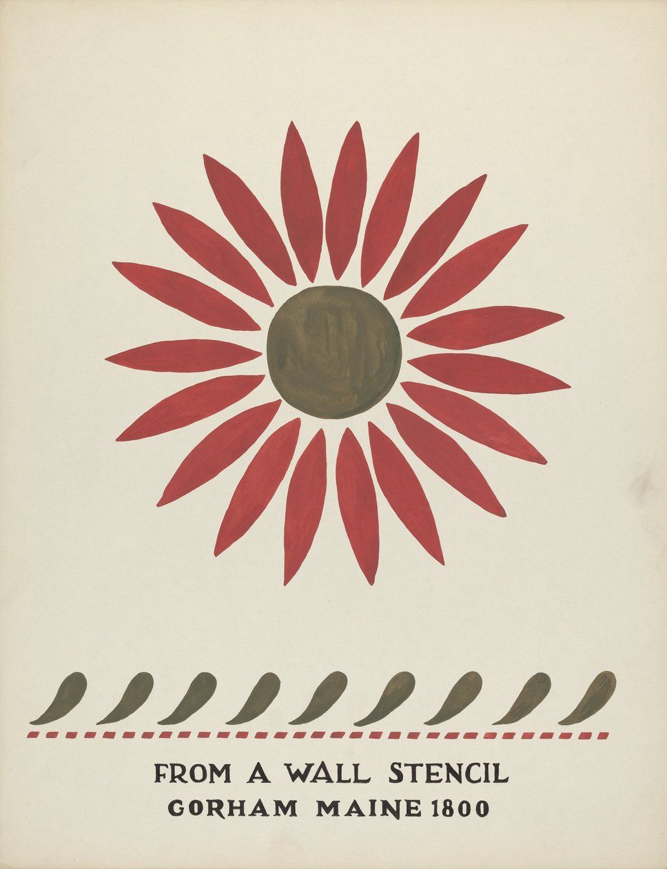 Design från Gorham, Maine 1800: från den föreslagna portföljen "Maine Wall Stencils" av Mildred E. Bent