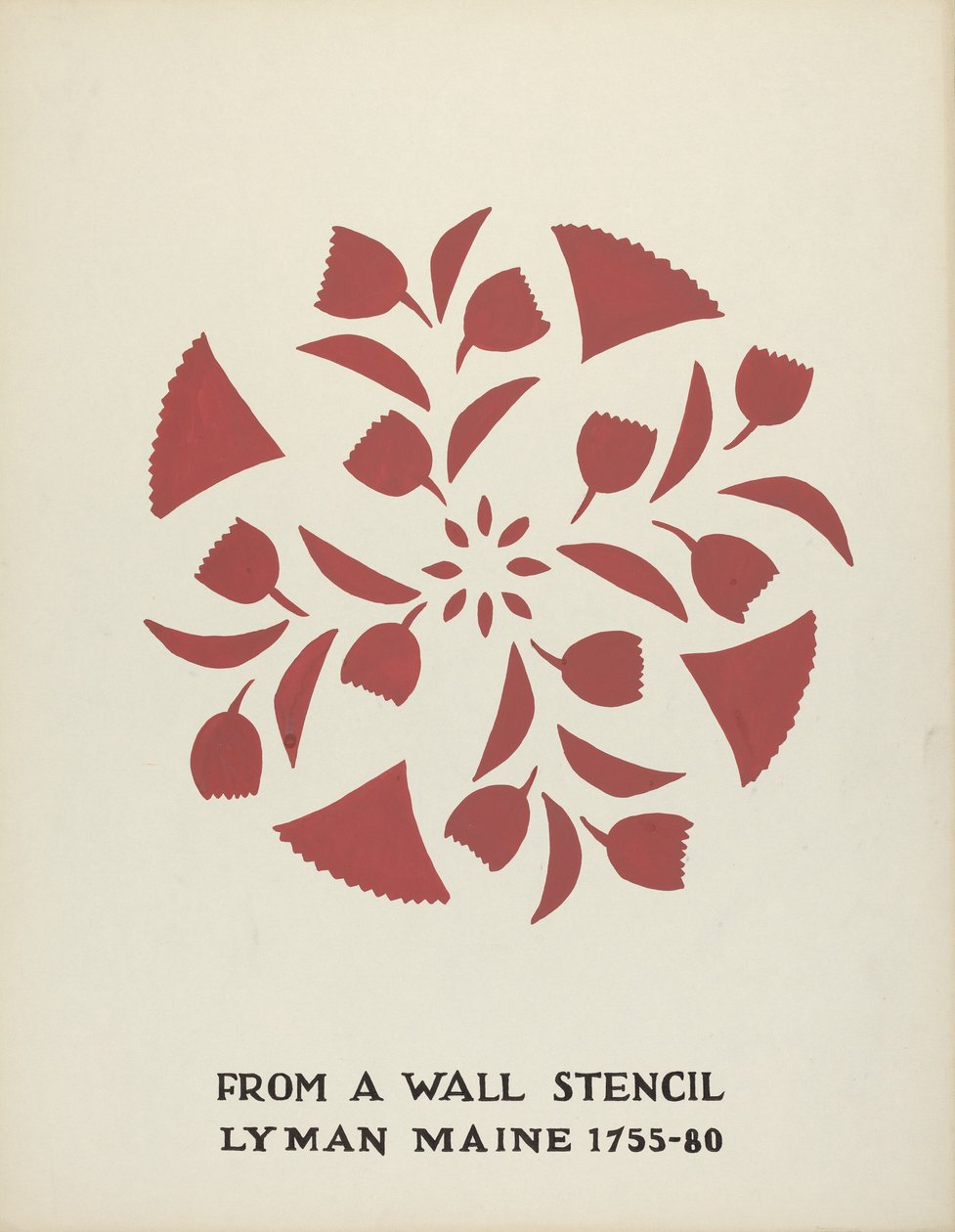 Design från Lyman, Maine 1755-1780: Från den föreslagna portföljen "Maine Wall Stencils" av Mildred E. Bent