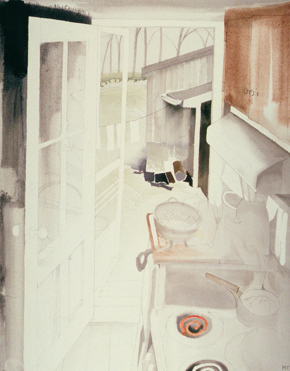Spis och kök, Connecticut (wc på papper) av Miles Contemporary Artist Thistlethwaite