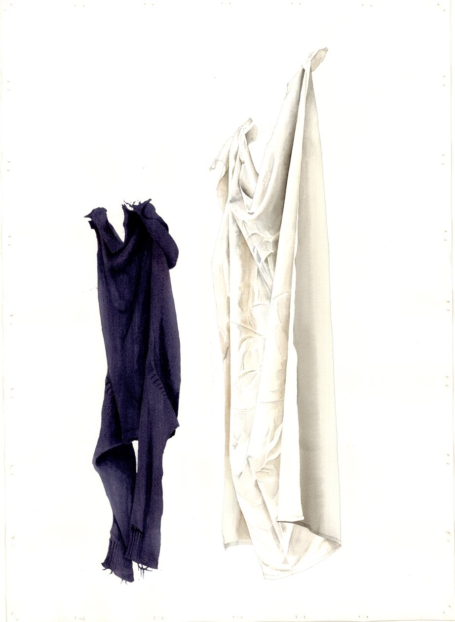 Cot Sheet and Old Guernsey, 2004 (wc på papper) av Miles Contemporary Artist Thistlethwaite