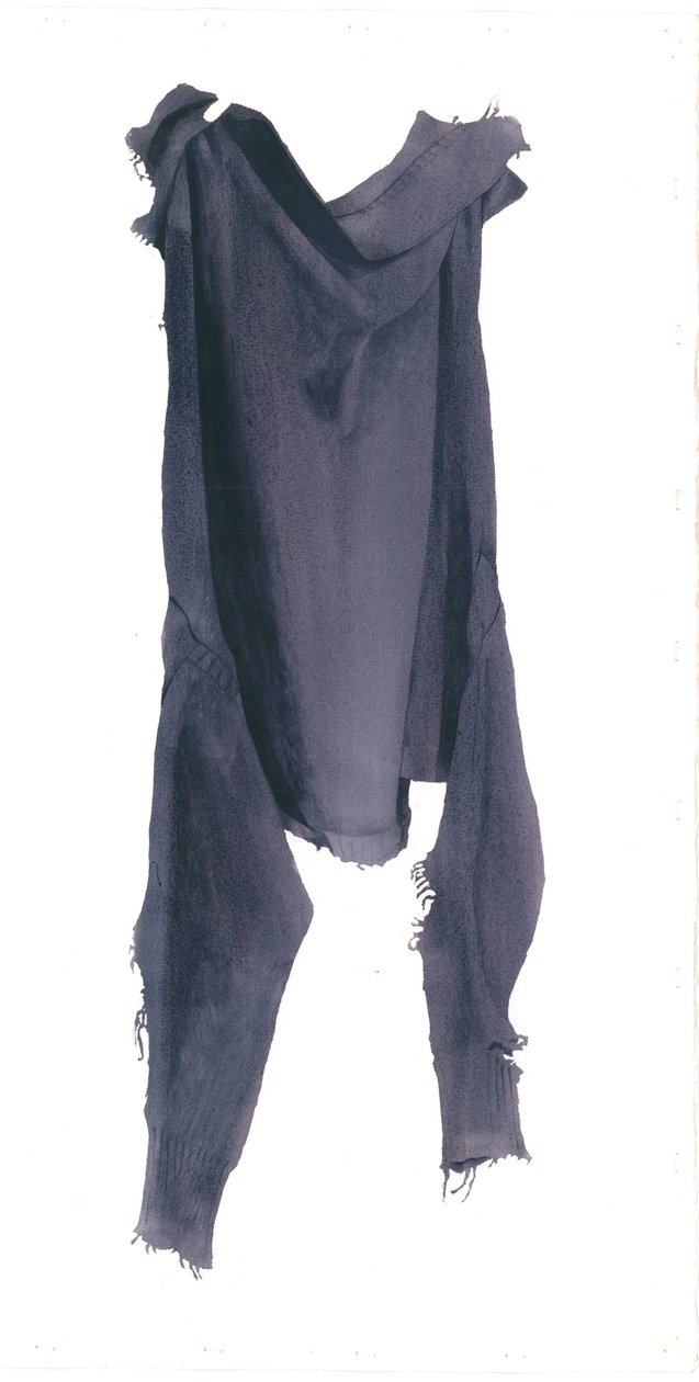 Mal-äten Guernsey vänstersida, 2003 (wc på papper) av Miles Contemporary Artist Thistlethwaite
