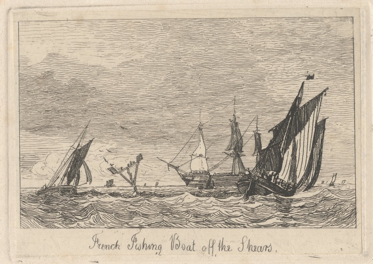 Fransk fiskebåt utanför saxen av Miles Edmund Cotman