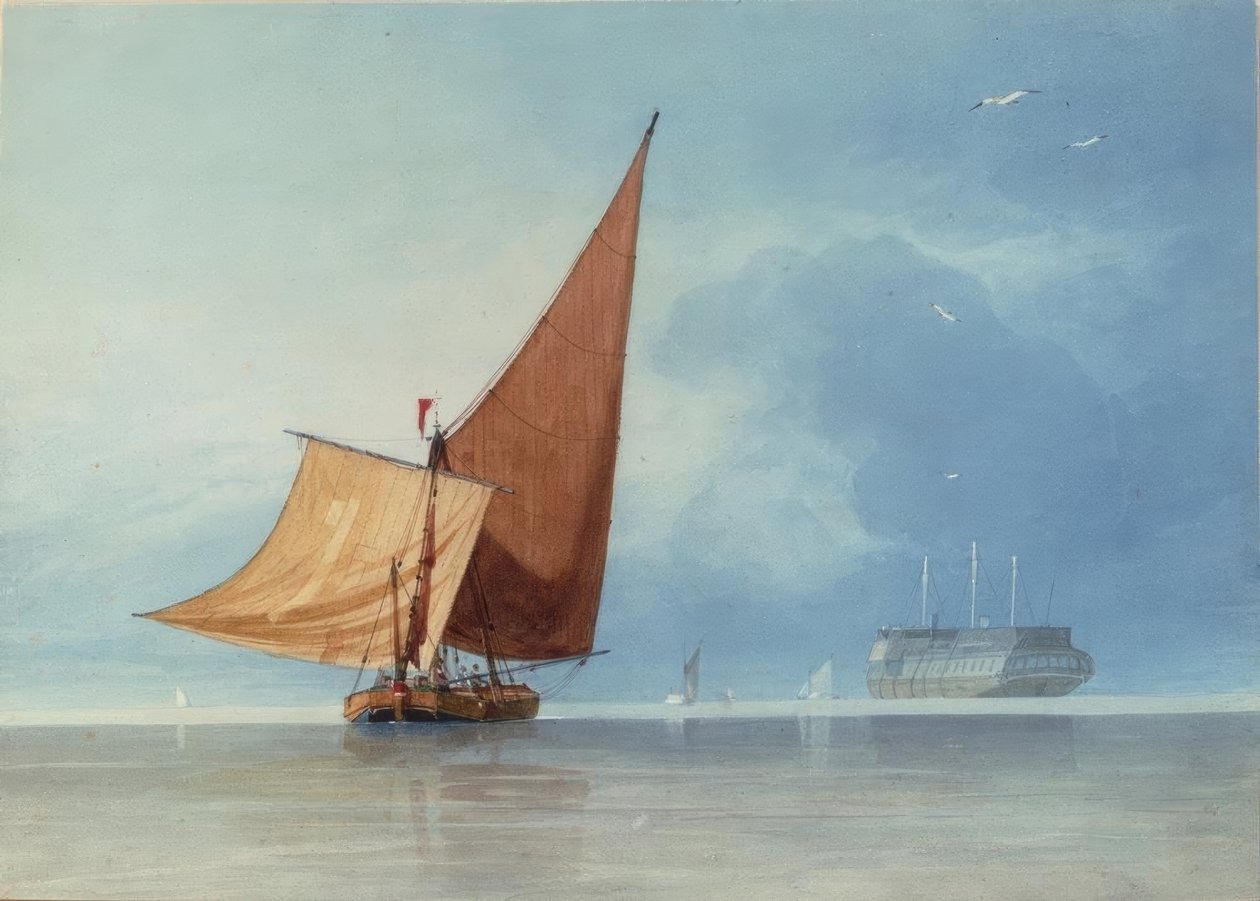 Sjöfarten vid inloppet till Medway, Kent av Miles Edmund Cotman