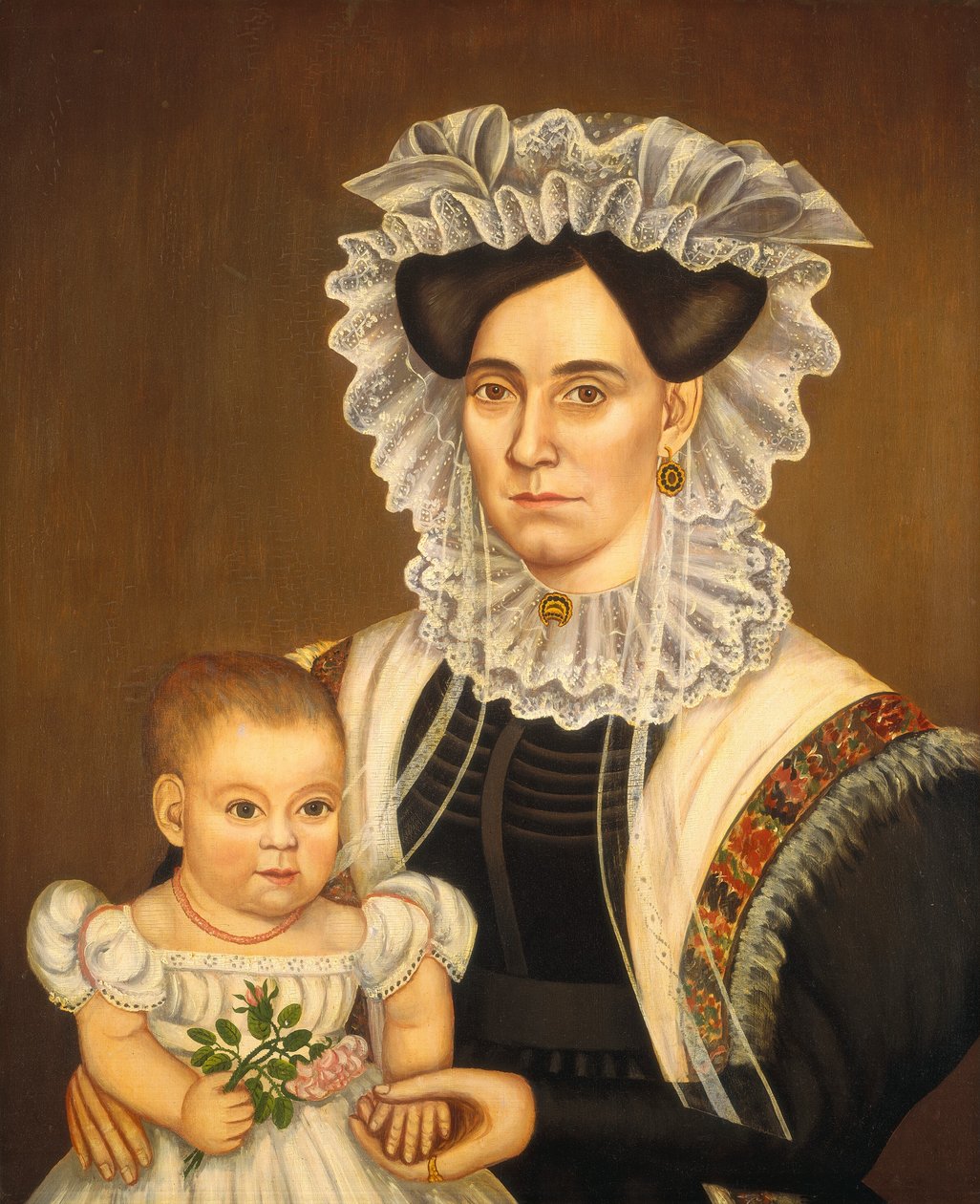 Aphia Salisbury Rich och Baby Edward, ca. 1833. av Milton W. Hopkins
