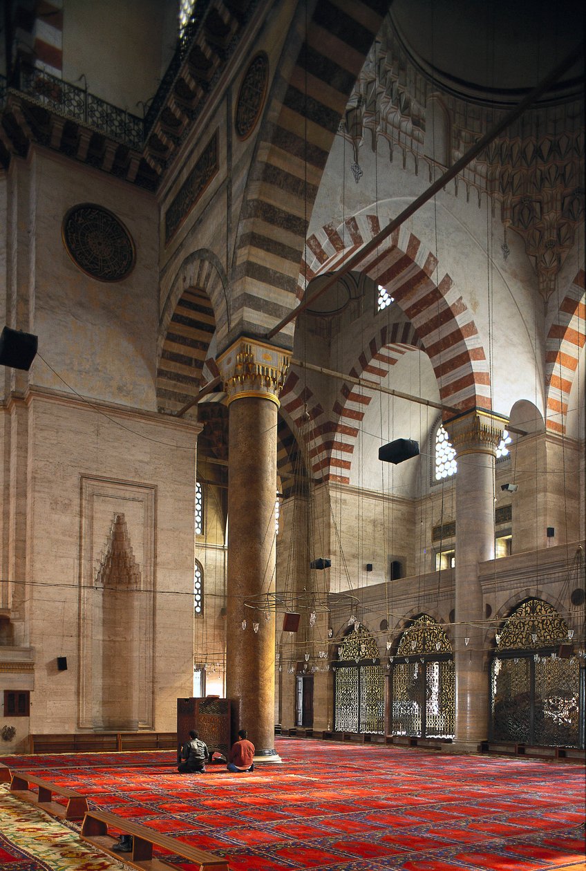 Interiör av Suleymaniye-moskén av Mimar Sinan