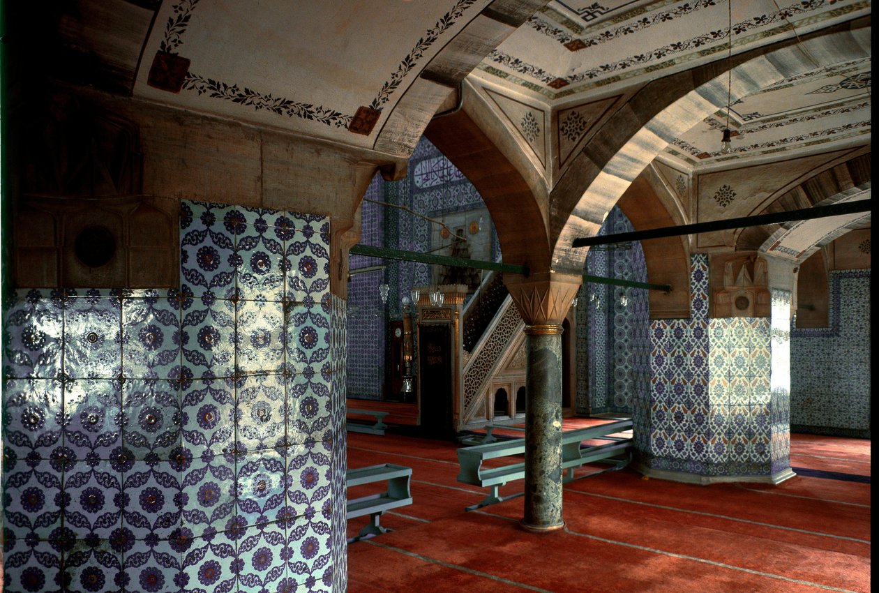 Interiörvy av Rustem Pasha-moskén (1560-1564) av Mimar Sinan